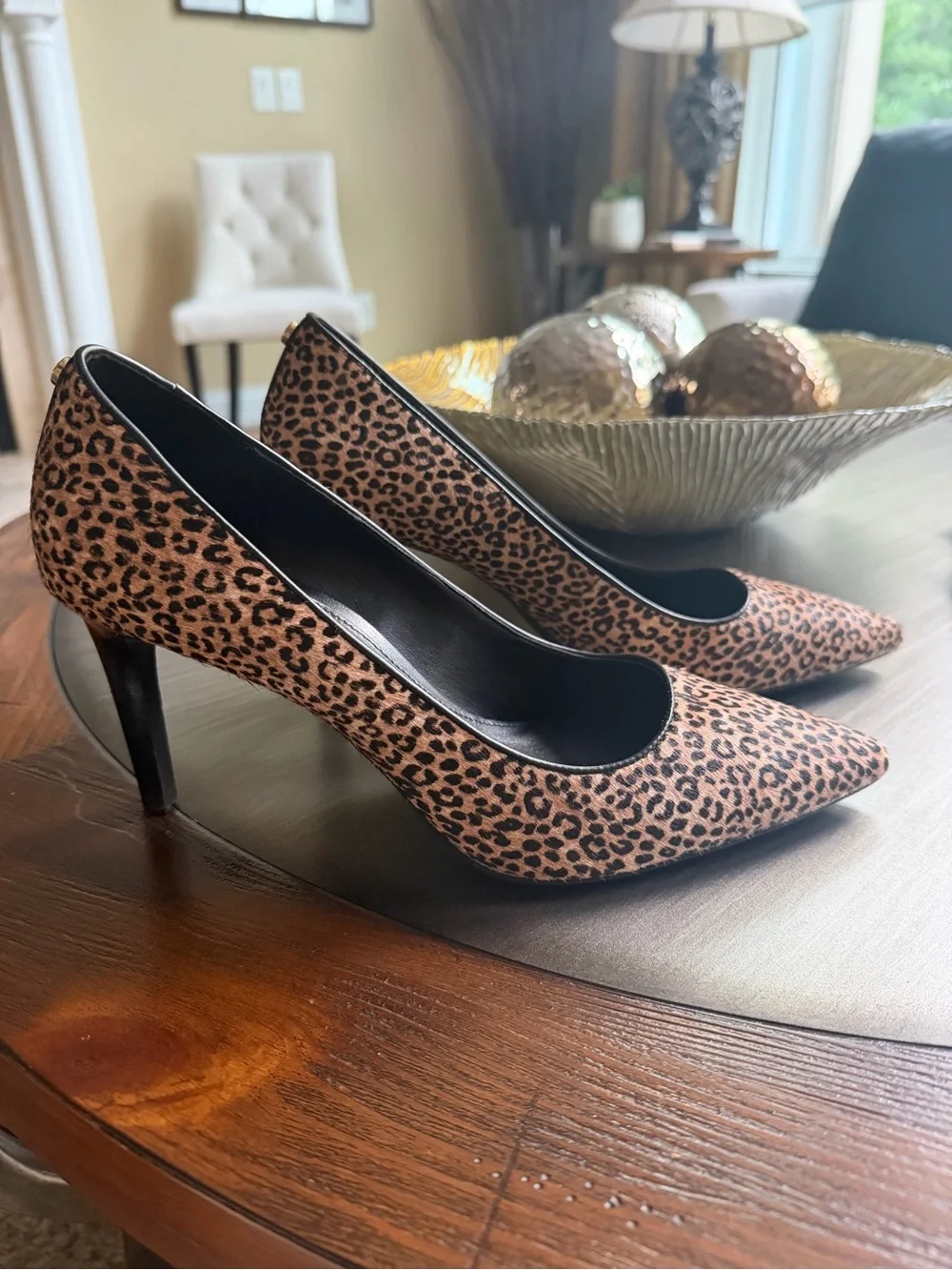 Michael Kors Leopard Print Pointed Toe Pumps - Brown/Black